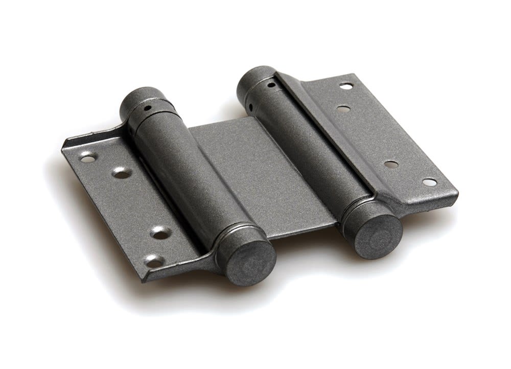DX Deurveerscharnier Bommer Dubbel 30x100mm Deurdikte 25-30mm Gelakt Zilvergrijs