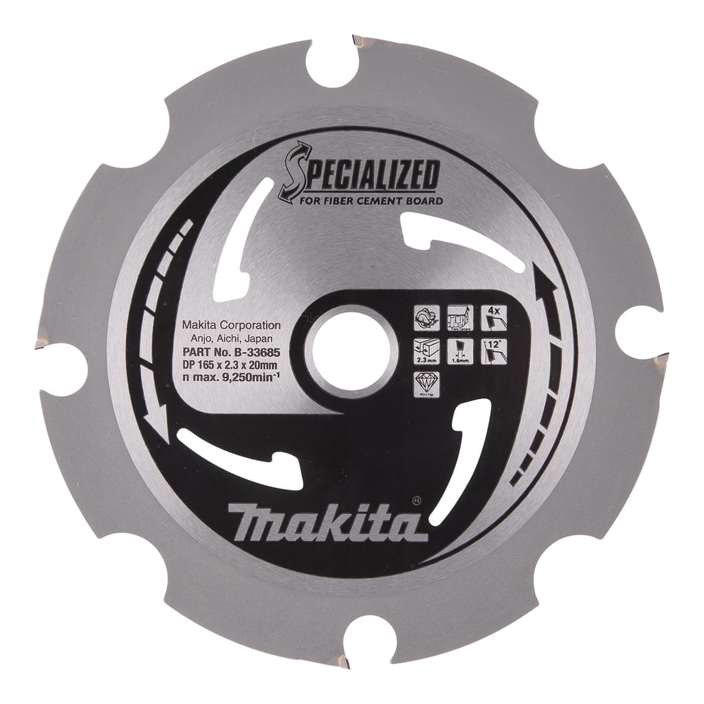 Product afbeelding voor Makita Cirkelzaagblad 20x165x2,3mm 4tands Voor Vezelcementplaat 1st