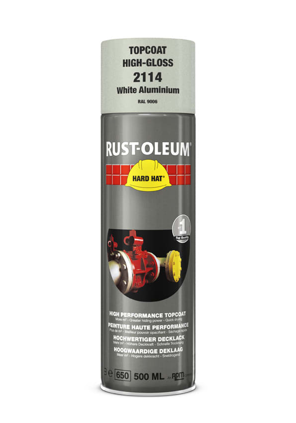 Rust-Oleum Deklaag Hard Hat 2114 500ml Aluminium Wit RAL9006