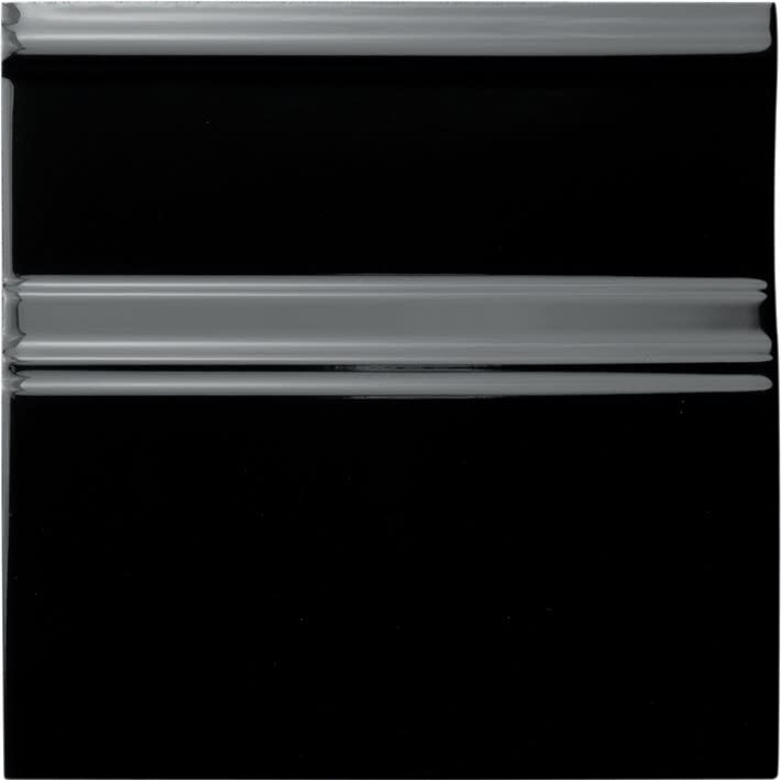 Strip Neri Rodapie Clasico Negro 15x15cm Glanzend