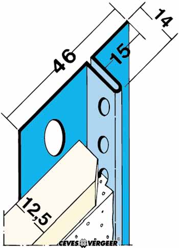 Aansluitprofiel 1319 300cm 15mm Verzinkt Schaduwvoeg