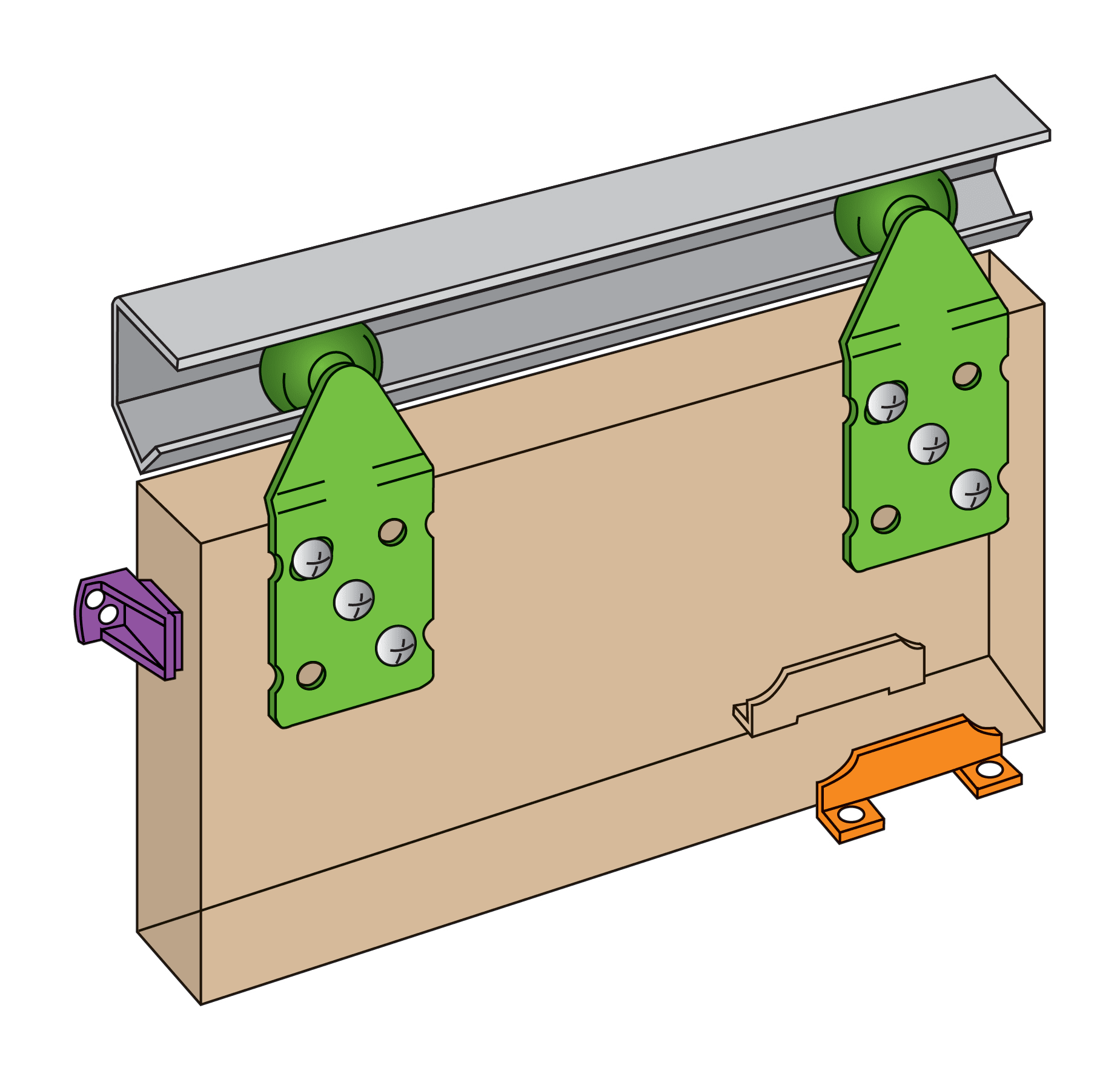 Henderson Schuifdeurgarnituur Single Top ST18/EU 1800mm 45kg