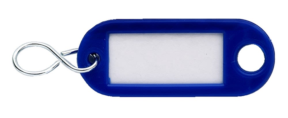 DX Sleutellabel Met Oog En S-haak Donkerblauw Kunststof 100st
