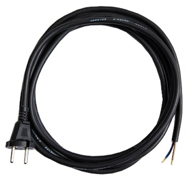 Vetec Aansluitsnoer 2x1.5mm² Kabellengte 5m H07RN-F Met Stekker Zwart