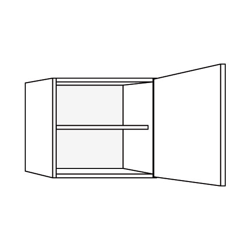 Bribus Bovenkast Eco PG-1 BI60-D Rechts Wit FSC Mix 70% Breedte 60cm Romphoogte 571mm