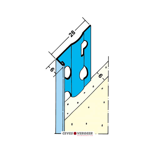 Product afbeelding voor Stucstopprofiel 1216 250cm 6mm Verzinkt