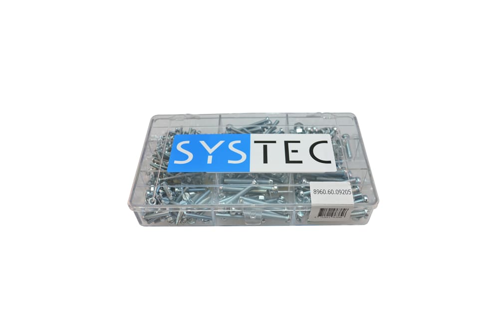 Product afbeelding voor Systec Assortimentsdoos Metaalschroef Inclusief Moer 9-vaks Verzinkt DIN84/934