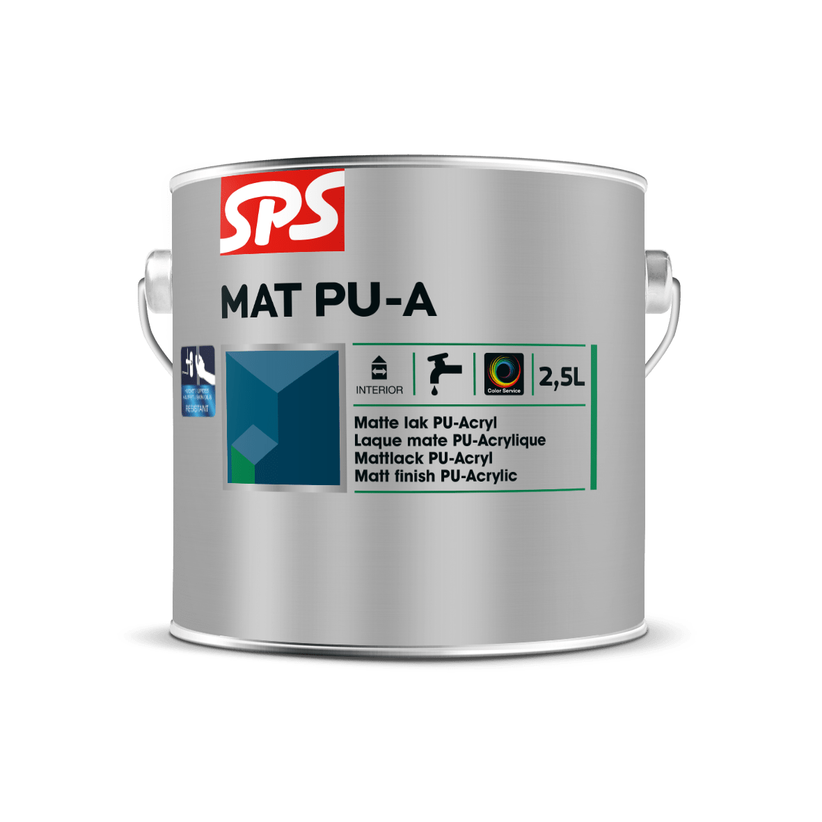 SPS Mat PU-A Acryllak Binnen 2,5L Basis P