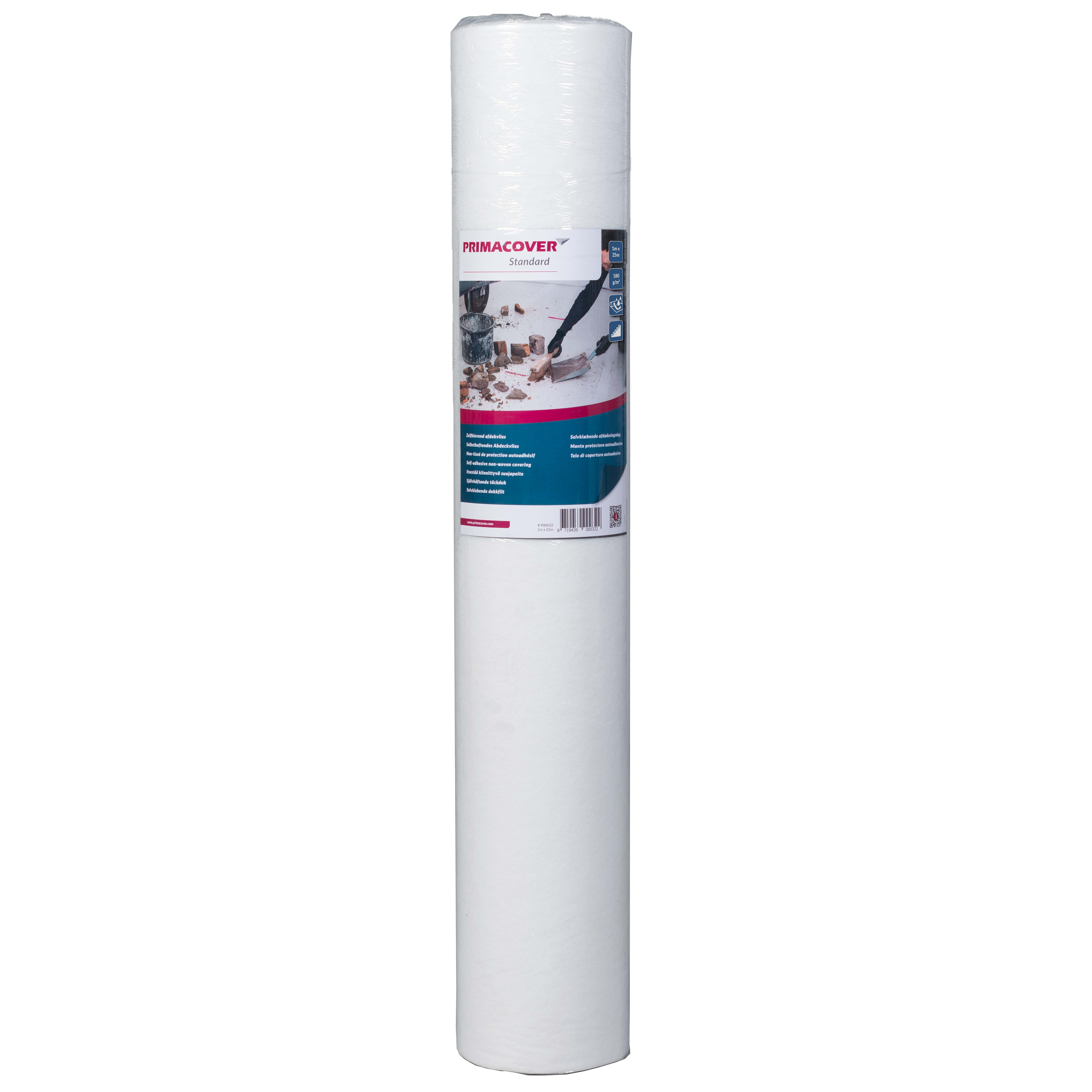 Product afbeelding voor PrimaCover Afdekvlies Standard 1x25m Wit Zelfklevend