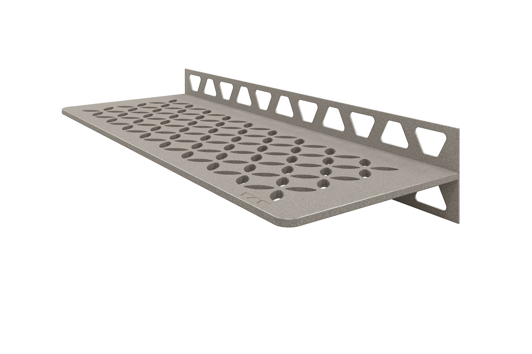 Schlüter SHELF-W-S1 Planchet 300x115mm Design Floral Alu Structuur Gecoat Steengrijs SWS1D5TSSG
