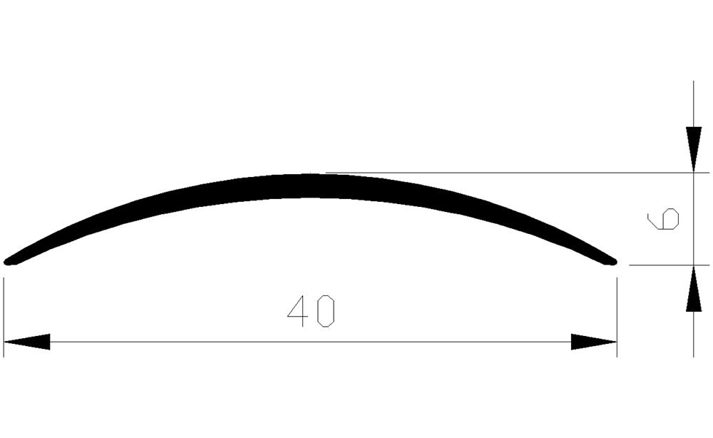 AluArt Afdekprofiel 40x6mm 3m