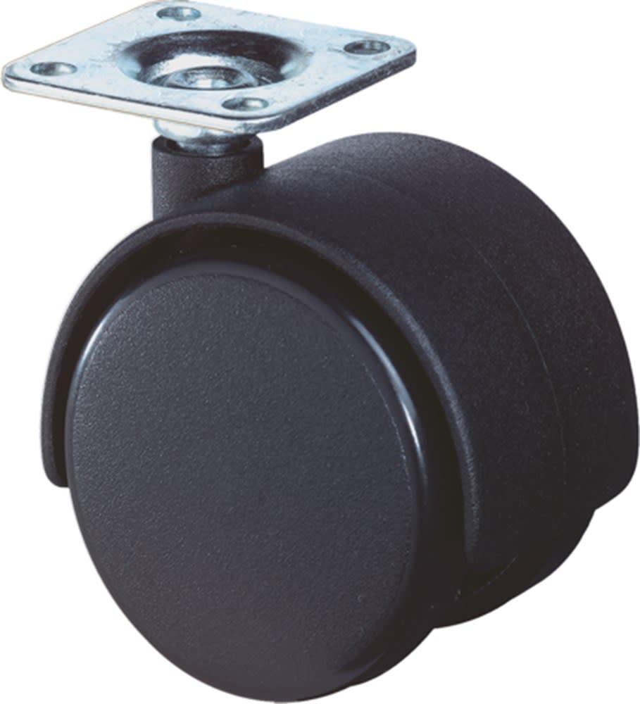 Kelfort Meubelzwenkwiel 40mm 40kg Met Bevestigingsplaat Zwart