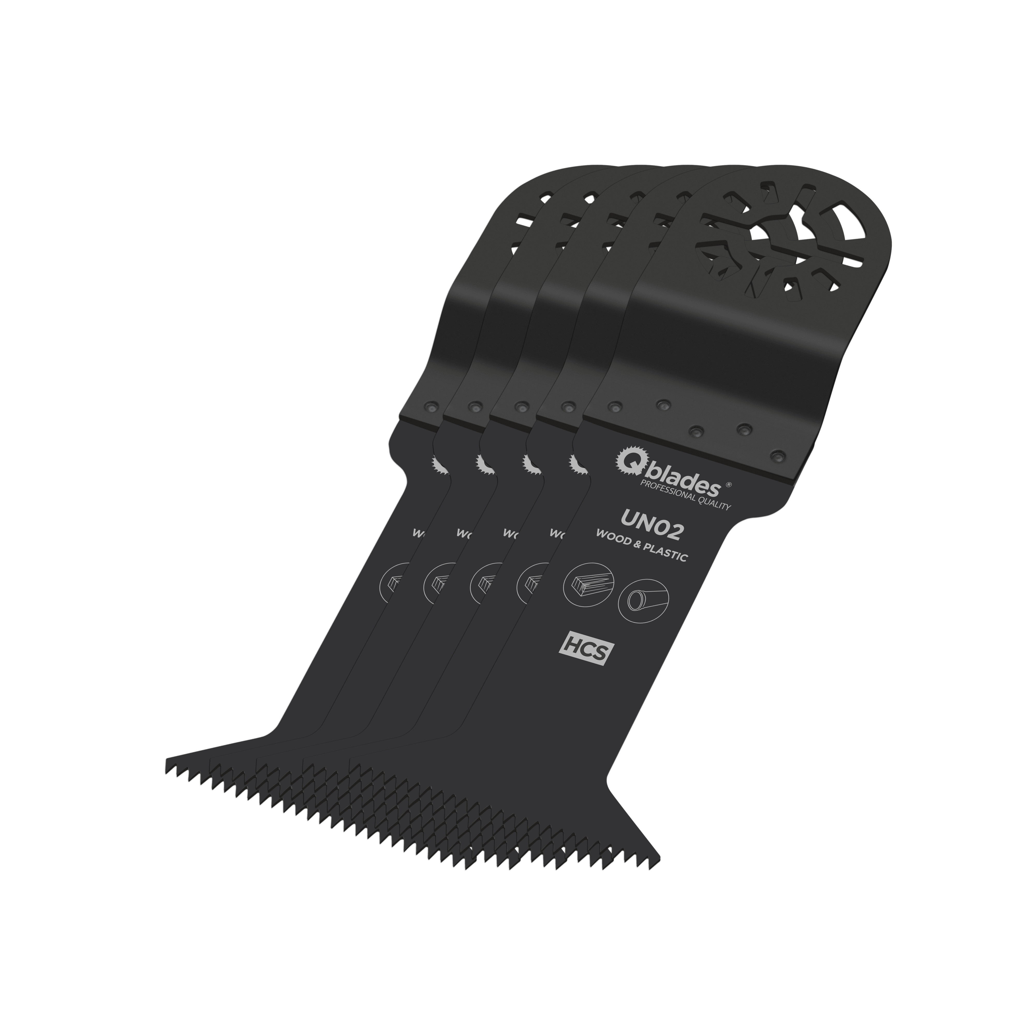 Qblades Multitoolzaagblad Standaard UN02 44x78mm HCS 5st