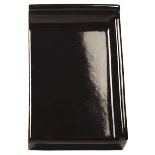 Product afbeelding voor Kloosterwaard Einddorpel Rechts 16cm Zwart Hoogglans Opstaande Rand 20mm Kering