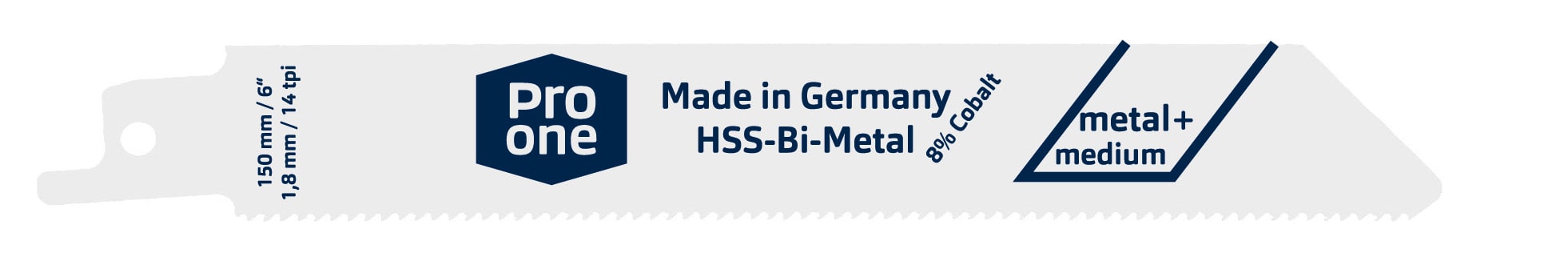 Pro-One Reciprozaagblad S922BF 150mm HSS Bi-Metaal Voor Medium Metalen 5st