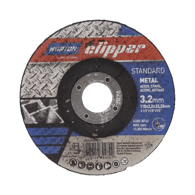 Product afbeelding voor Clipper Doorslijpschijf A30R Kom T42 115x22,23x3,2mm Staal/Inox 1st