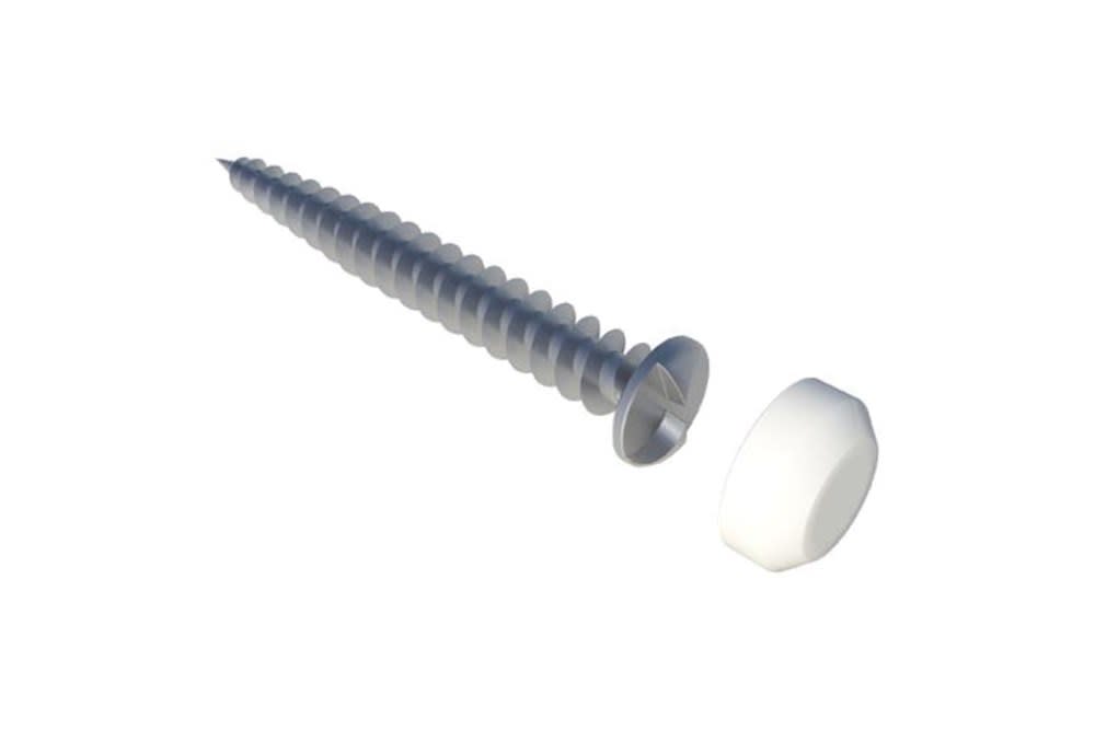 SecuMax Anti-Inbraakschroef 4.0x35mm Kunststof Verzinkt Wit