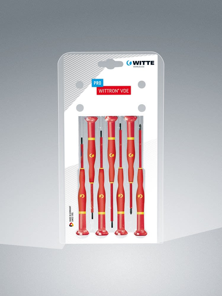 Witte Schroevendraaierset Wittron Phillips Met Sleuf VDE 7-delig