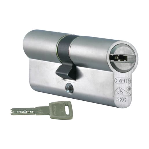 Product afbeelding voor Nemef Profielcilinder 142 9 SKG3 met SecurityCard vernikkeld 61mm Gelijksluitend 4331211