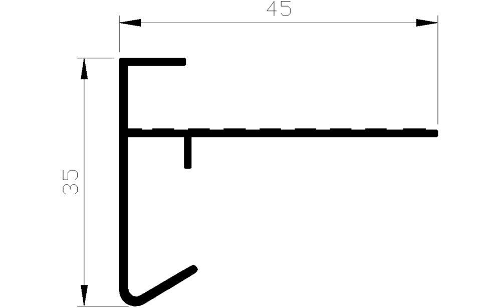 AluArt Dakrandprofiel 35x45mm 2.5m