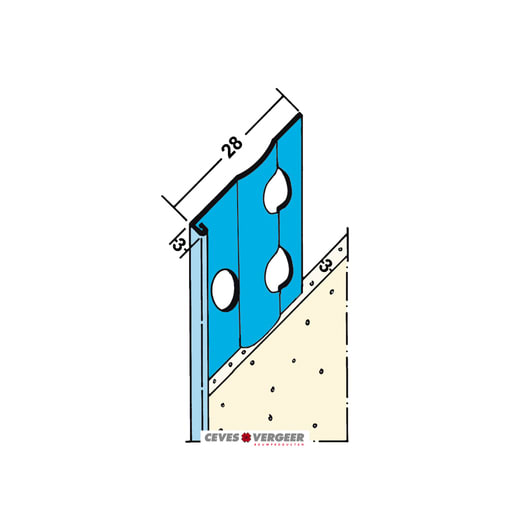 Product afbeelding voor Stucstopprofiel 1236H 260cm 3mm Alu Zink