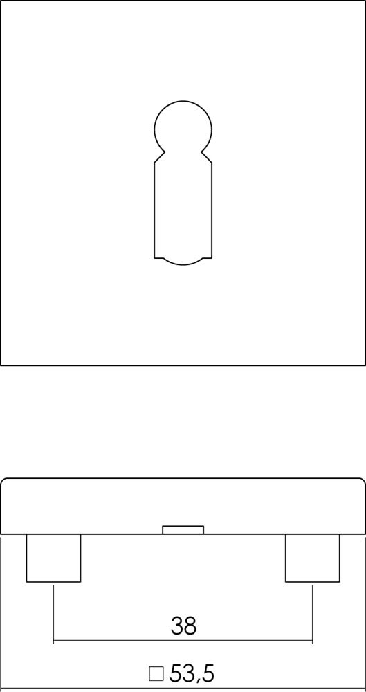 Product afbeelding voor Intersteel Sleutelrozet Vierkant 53x53x8mm RVS