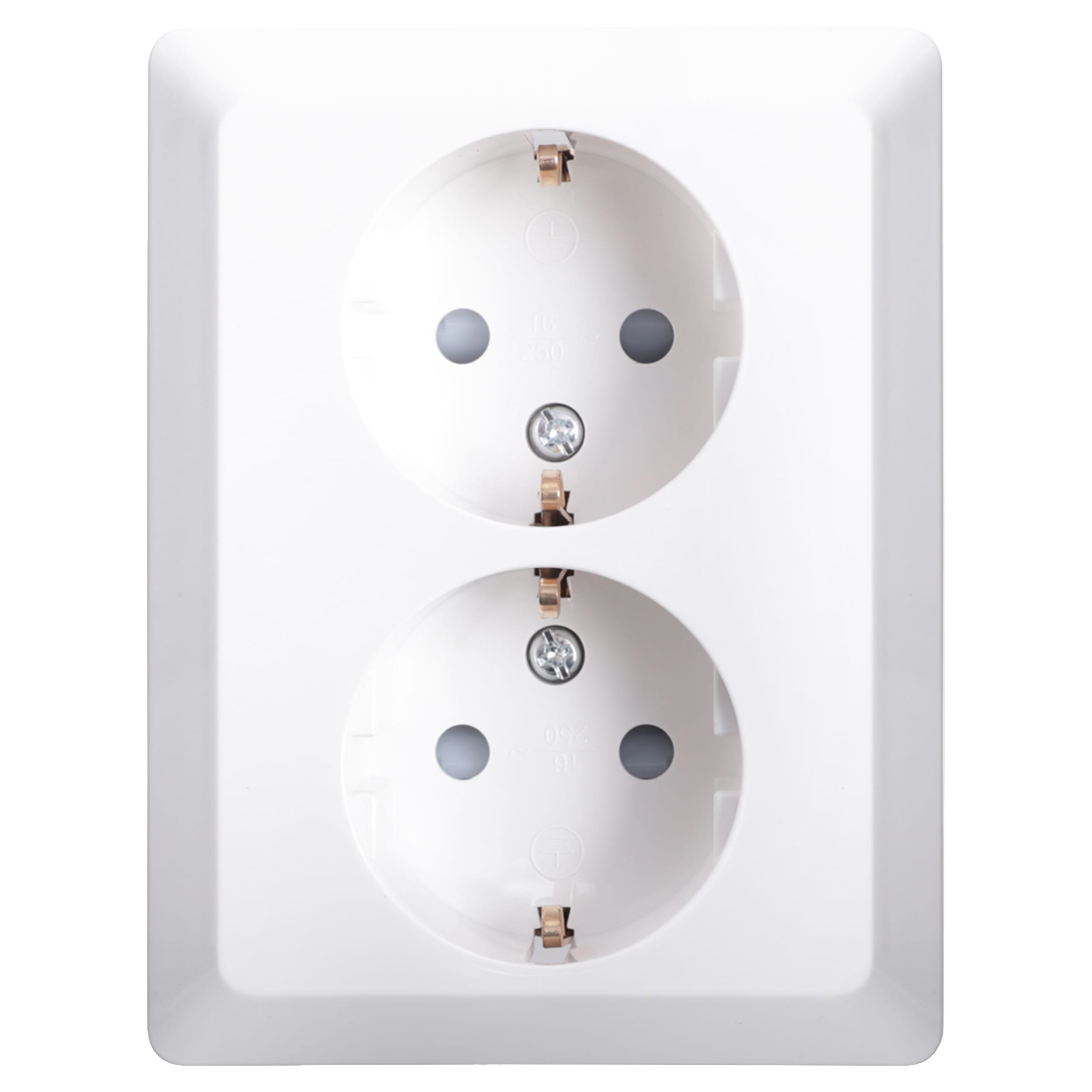 ION Industries Contactdoos Inbouw 2-voudig Randaarde Alpinewit