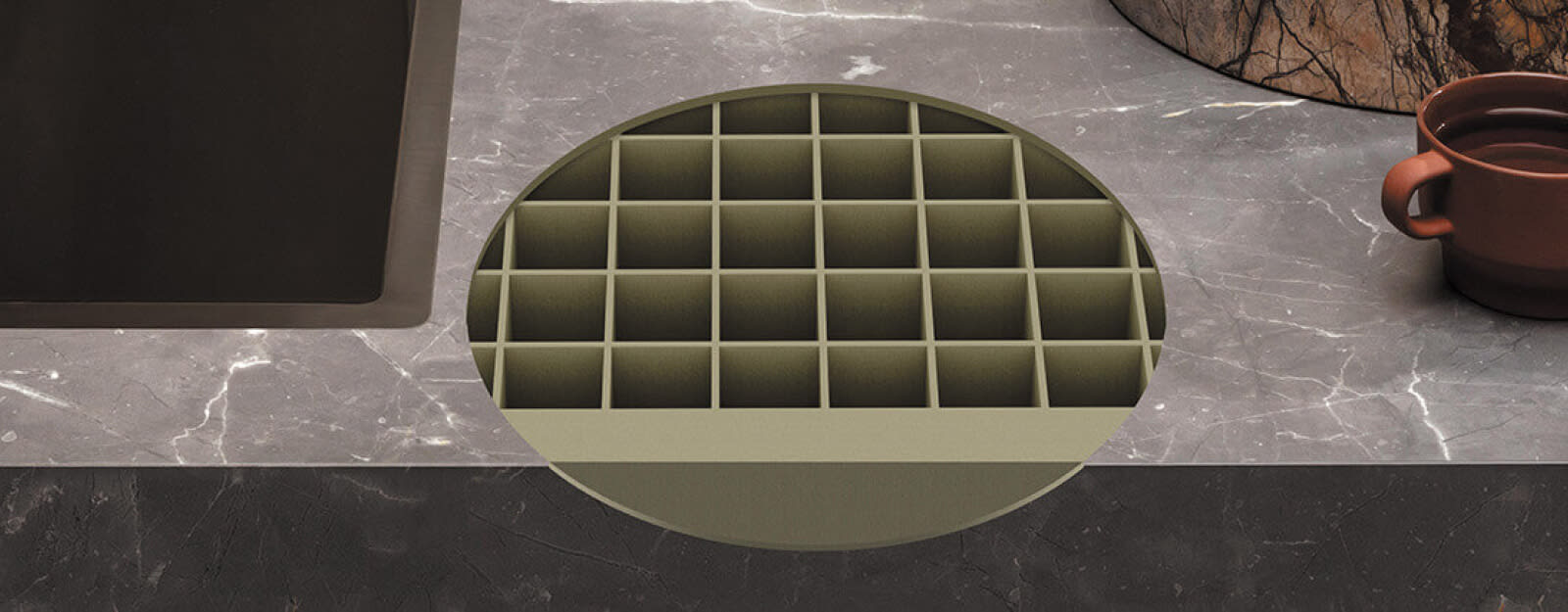 Product afbeelding voor Bruynzeel Greengridz Werkblad 182x60cm 32mm F7919TC Koren Donkergrijs Enkele Bak 1241 Kraangat Waterkering FSC Mix 70%