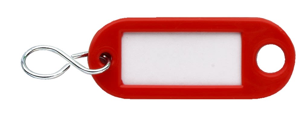 DX Sleutellabel Met Oog En S-haak Rood Kunststof 100st
