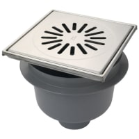 ABS Vloerput 200x200mm Uitlaat 75mm RVS316 Rand En Rooster Maximaal 3 kN Verstelbaar 6320