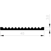 Aluart Slijtstrip 40x3mm 3 mtr