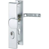 HOPPE Veiligheidsdeurkrukgarnituur London Knop-Kruk Recht Langschild PC72 SKG3 Aluminium F1 Met Kerntrekbeveiliging