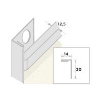 Ripstaal Stucstopprofiel 1131 250cm 14mm Aluzink