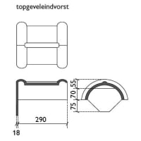 Monier Driekant Eindvorst Blauw Gesmoord