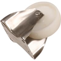 Kelfort Bokwiel Met Rollager 100mm 30kg Met Bevestigingsplaat Wit