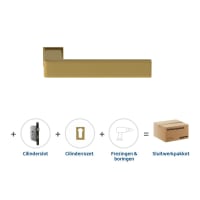 Skantrae Hang&Sluitwerkpakket 838 Quadrate 28 Minimal + Cilinderrozet + Cilinderslot Messing