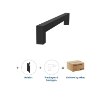 Skantrae Hang&Sluitwerkpakket 2091 Squared Greep 20x300mm + Rolslot Zwart