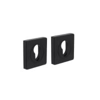 Intersteel Cilinderrozet Vierkant 55x55x10mm Zamak Zwart Met Profielgat