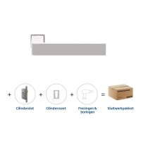 Skantrae Hang&Sluitwerkpakket 836 Quadrate 28 Minimal + Cilinderrozet + Cilinderslot Wit