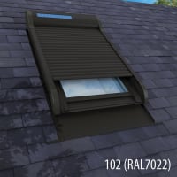 Fakro ARZ Komfort Solar 78x118cm RAL7022 Zonwering Exclusief Afstandsbediening