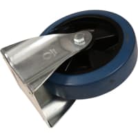 Kelfort Bokwiel Met Glijlager 200mm 400kg Met Bevestigingsplaat Verzinkt Blauw