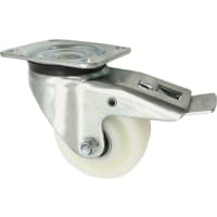 Kelfort Zwenkwiel Met Rollager 250mm 1400kg Met Bevestigingsplaat En Rem Verzinkt Wit