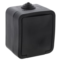 Q-Link Contactdoos Opbouw 1-Voudig Randaarde IP54 Zwart