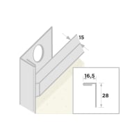 Ripstaal Stucstopprofiel 1132 300cm 16,5mm Aluzink