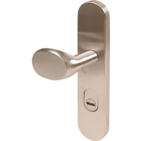 Oxloc Veiligheidsdeurduwergarnituur Knop-Kruk Ovaal Veiligheidslangschild PC72 Links/Rechts SKG3 RVS Met Kerntrekbeveiliging