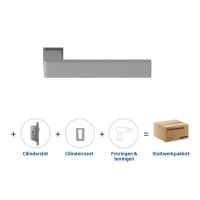 Skantrae Hang&Sluitwerkpakket 837 Quadrate 28 Minimal + Cilinderrozet + Cilinderslot RVS