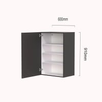 Keller Bovenkast B6091R Met 1 Deur En 3 Legplanken 60x91cm Rechts PG300