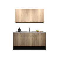 Procasa Keuken 170cm Compleet Mountain Oak Inclusief Vaatwasser Volledig Geintegreerd