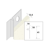 Ripstaal Stucstop Aansluitprofiel 1314 300cm 12.5mm Verzinkt Staal