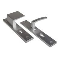 AMI Veiligheidsdeurduwergarnituur Duwer-Kruk Recht Veiligheidslangschild PC55 Aluminium F1